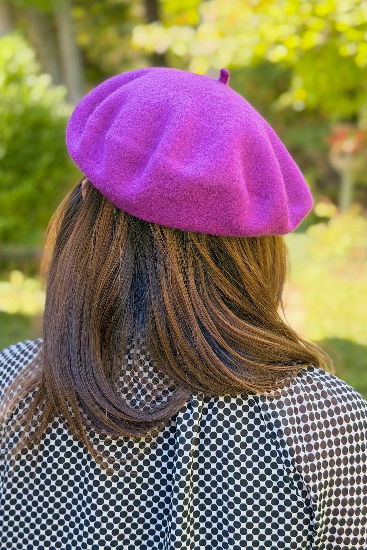 Solid Fuzzy Beret - Purple
