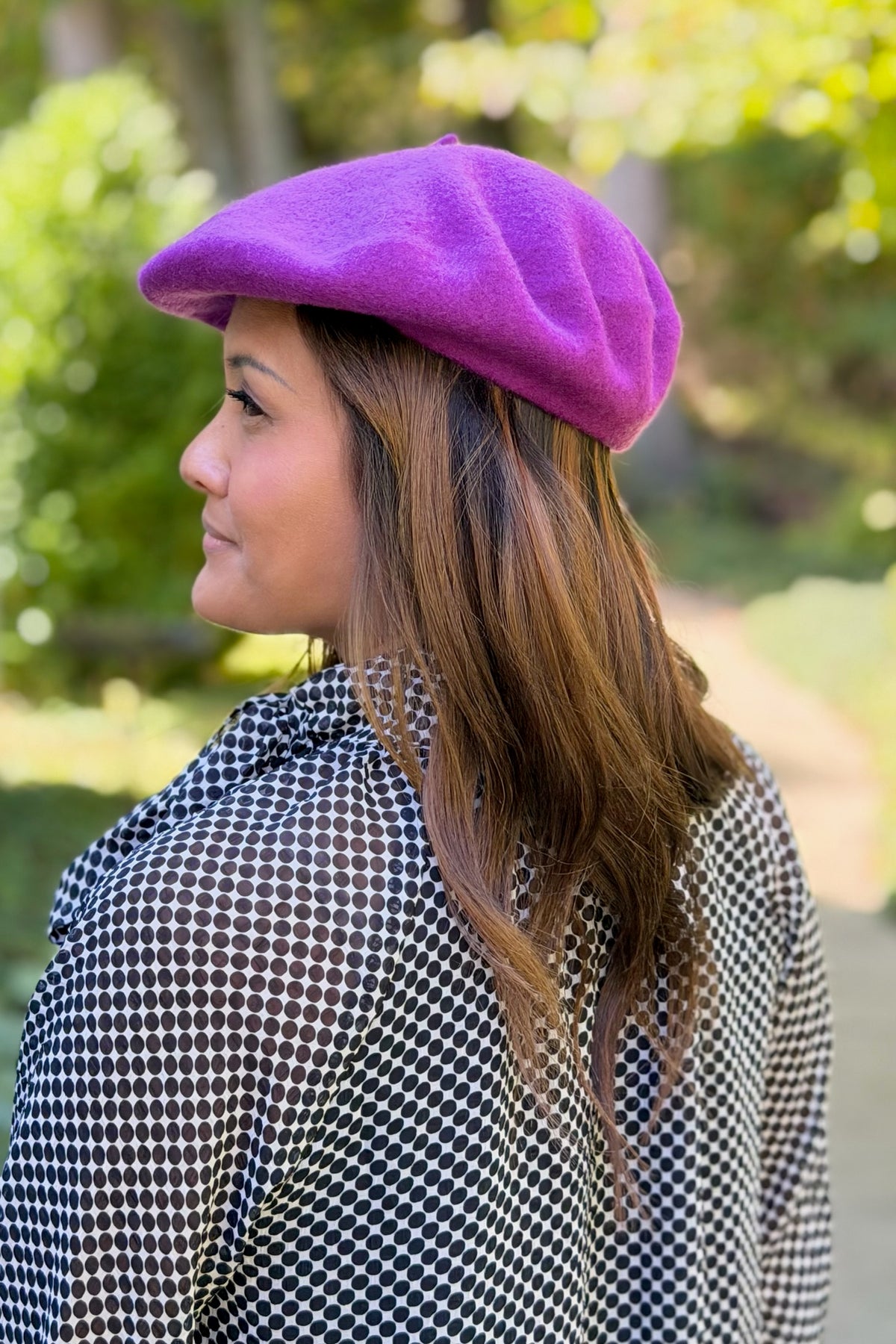 Solid Fuzzy Beret - Purple