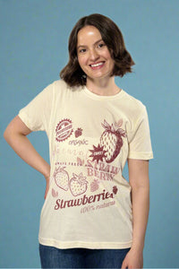 Strawberries Organic Graphic Tee - Ivory