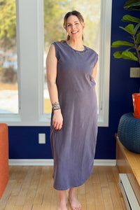 Camille Long T-Shirt Dress - Graphite