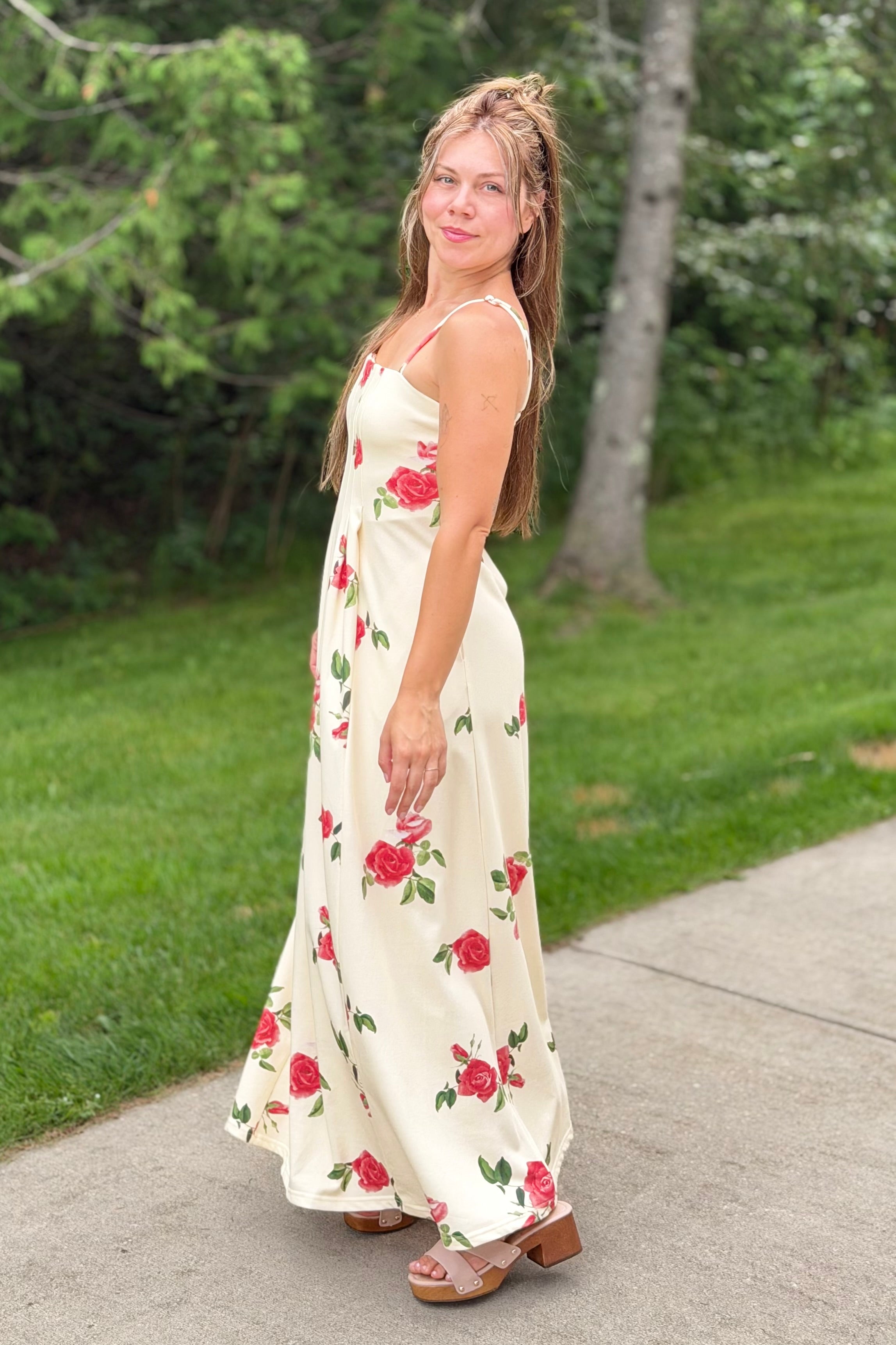 Floral Spaghetti Strap Maxi Dress