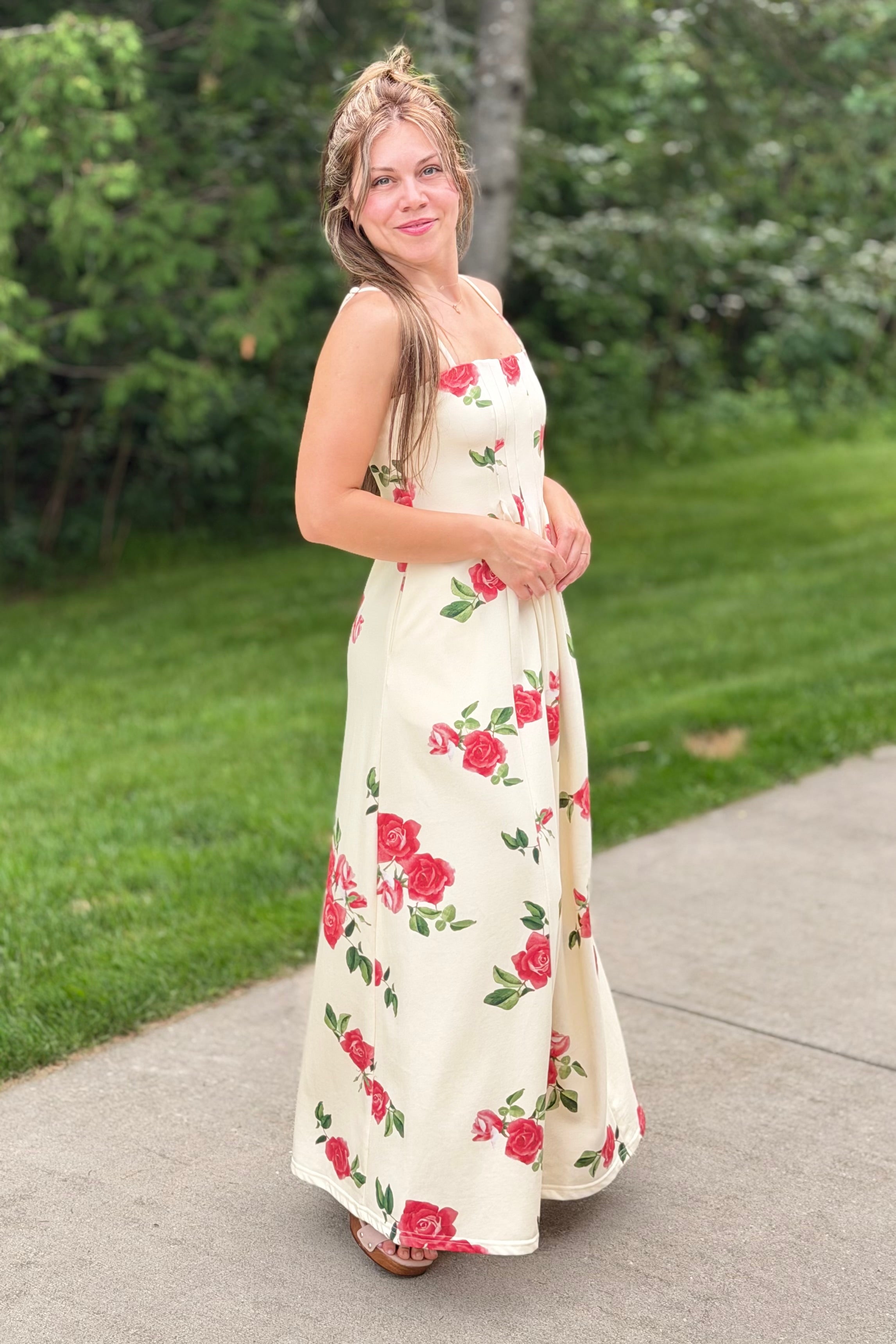 Floral Spaghetti Strap Maxi Dress