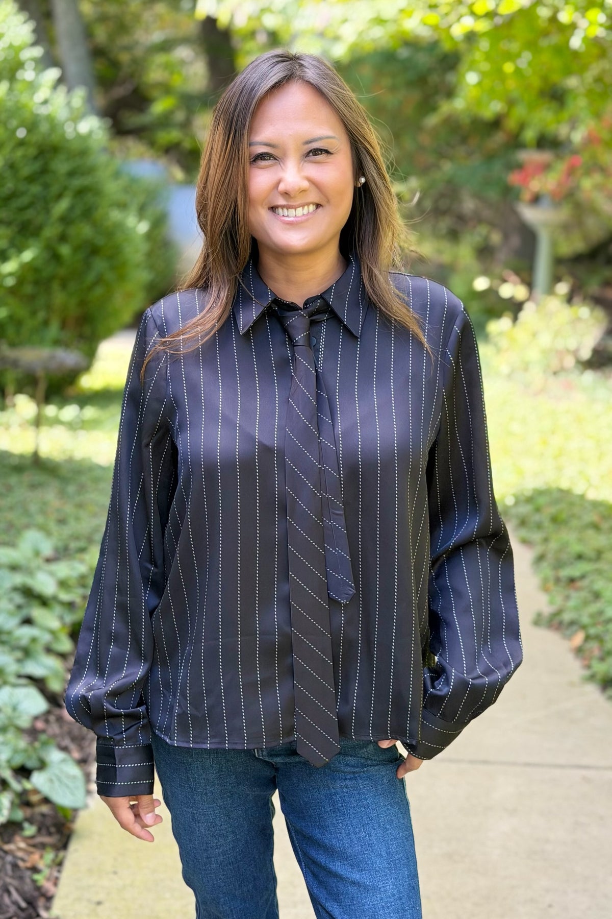 Stripe Shirt And Tie