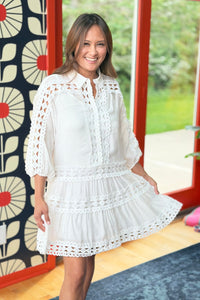 Crochet Dress With Slip - White