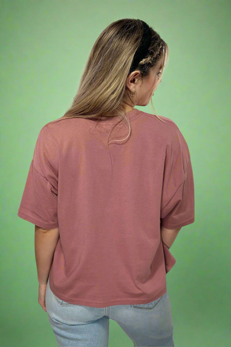 Cowboy Country Rodeo Graphic Crop Tee - Mauve