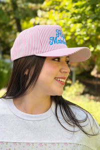 High Maintenance Striped Trucker - Red