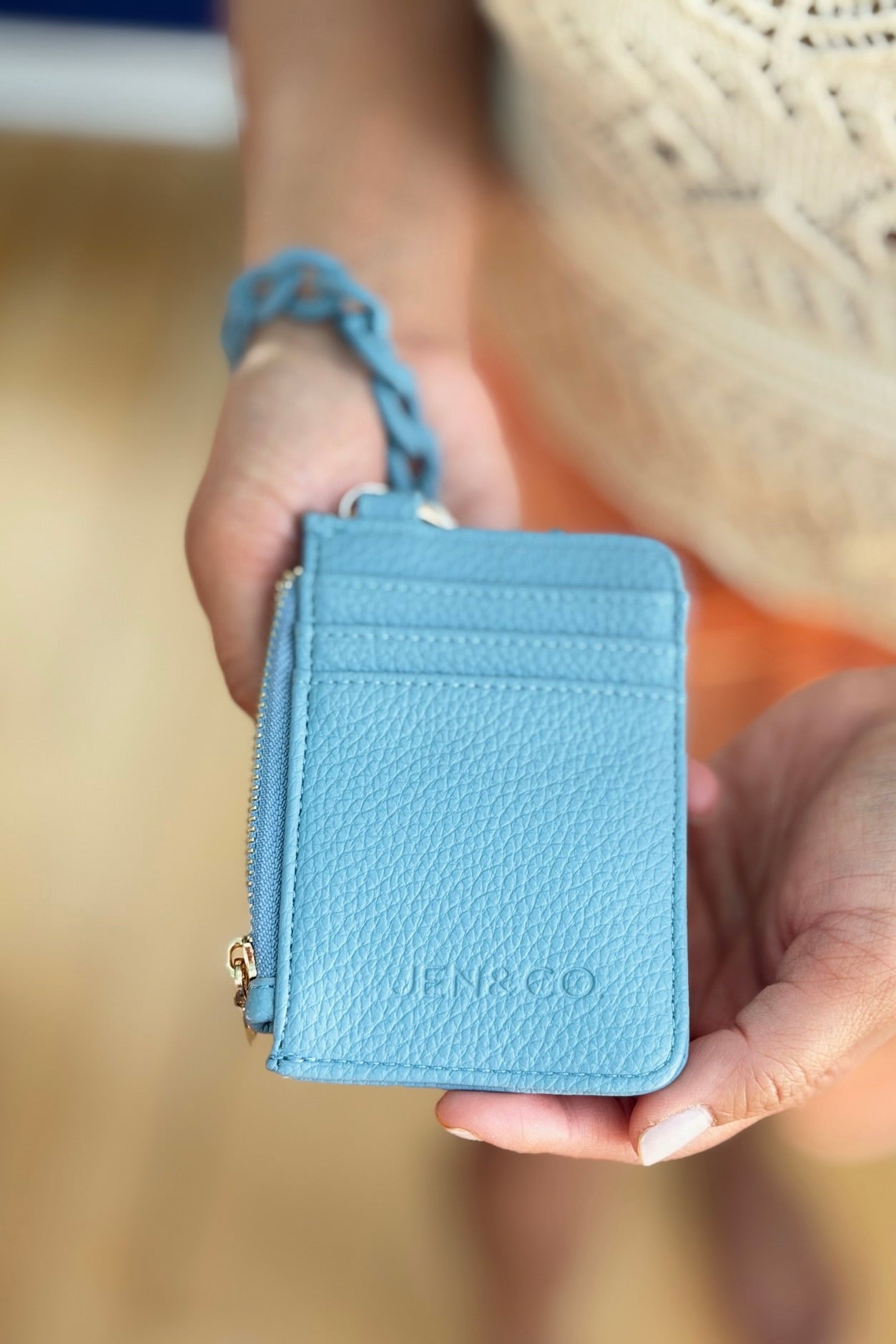 Rhodes Quilted Wallet Chain Bangle - Baby Blue