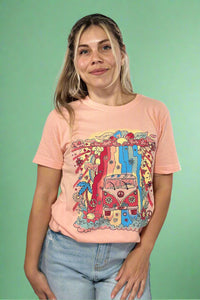 Love & Peace Graphic Tee - Peach