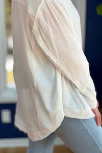 Button Up Henley Tunic - Ivory