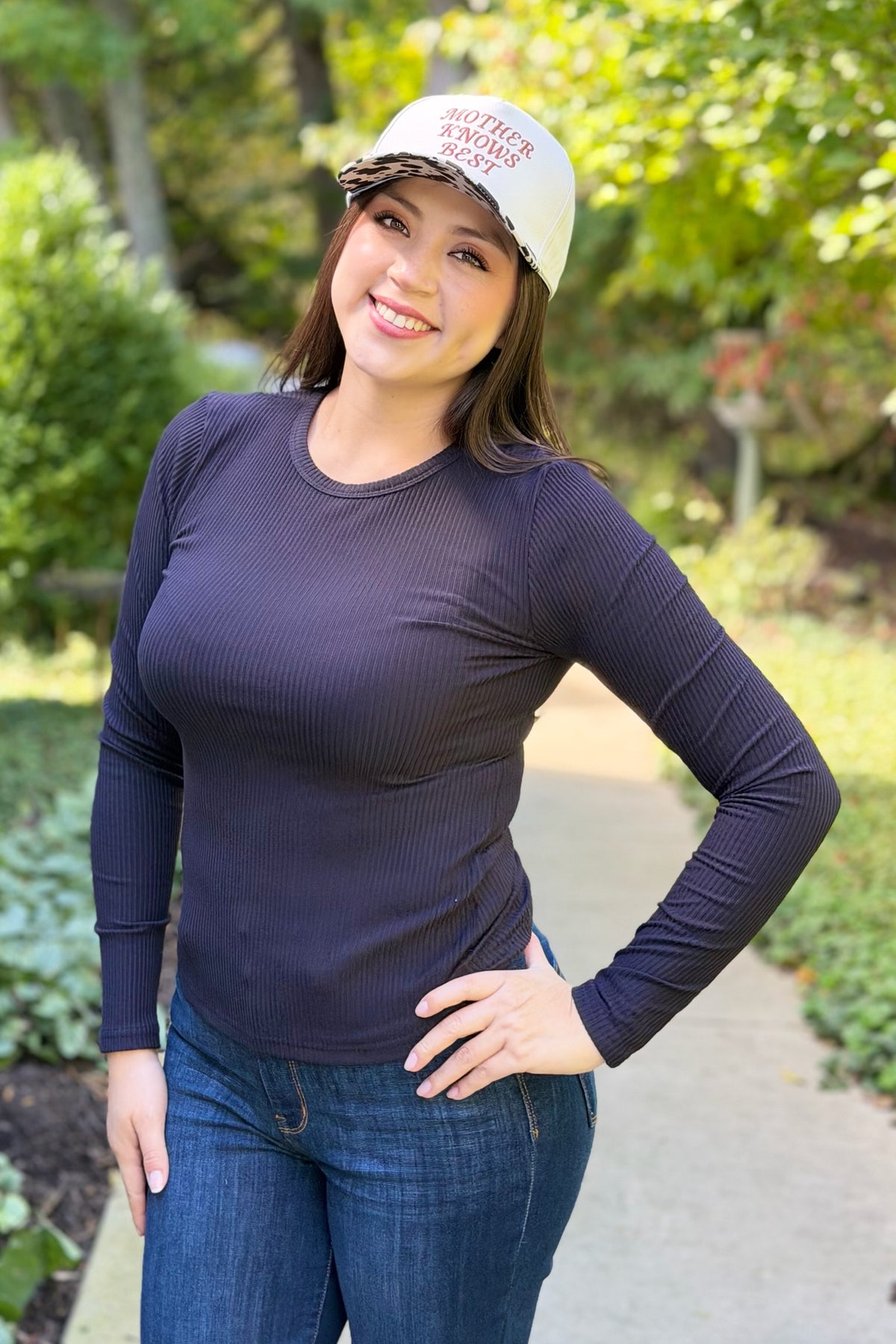 Luxeribb Brushed Top - Black