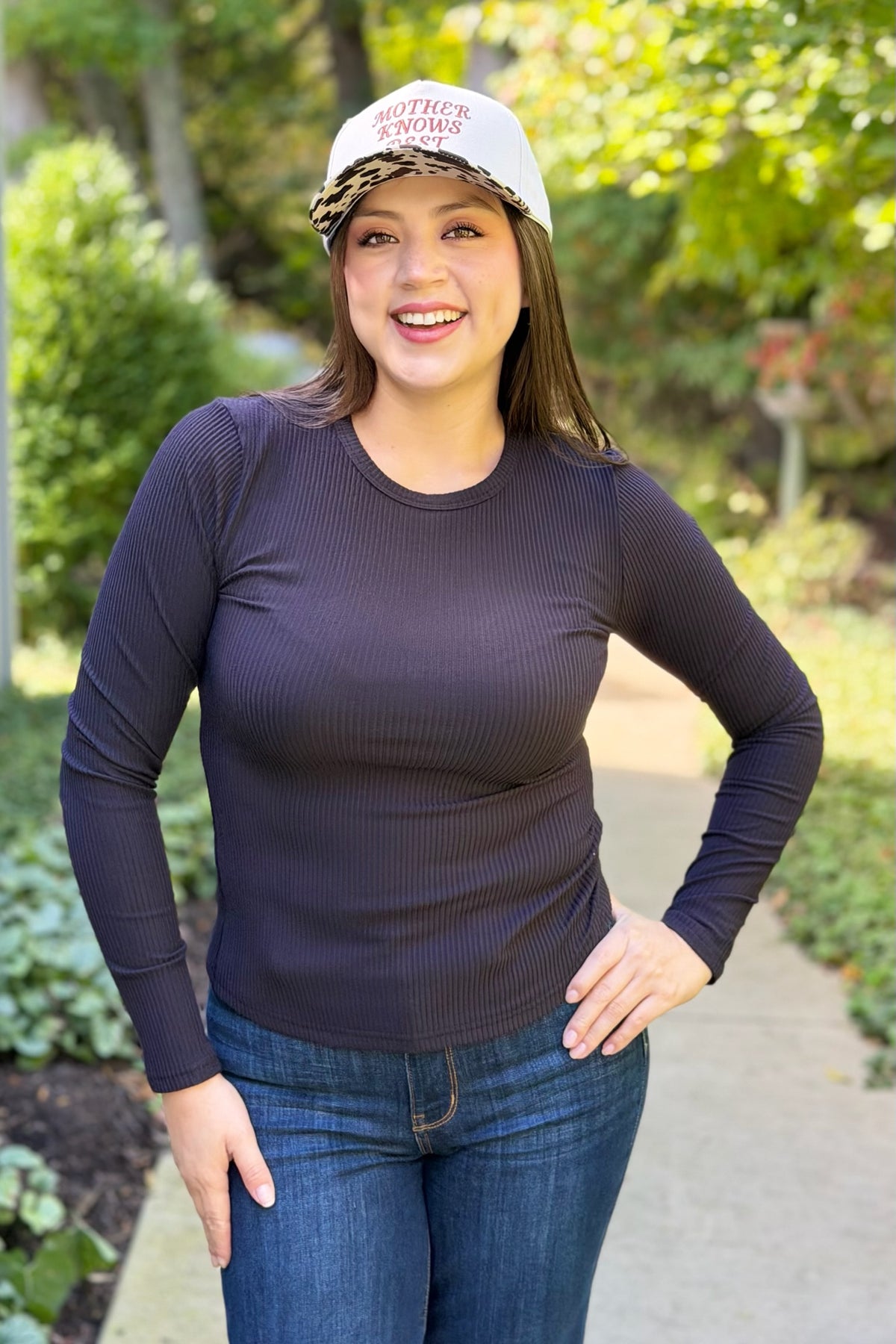Luxeribb Brushed Top - Black