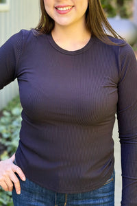 Luxeribb Brushed Top - Black