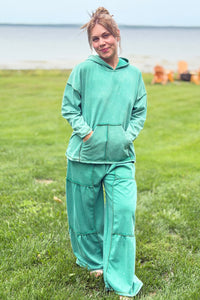 Hoodie Vintage Washed - Teal