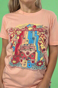 Love & Peace Graphic Tee - Peach