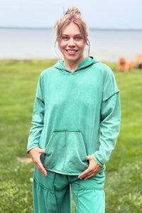 Hoodie Vintage Washed - Teal