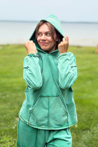 Hoodie Vintage Washed - Teal