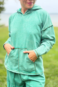 Hoodie Vintage Washed - Teal