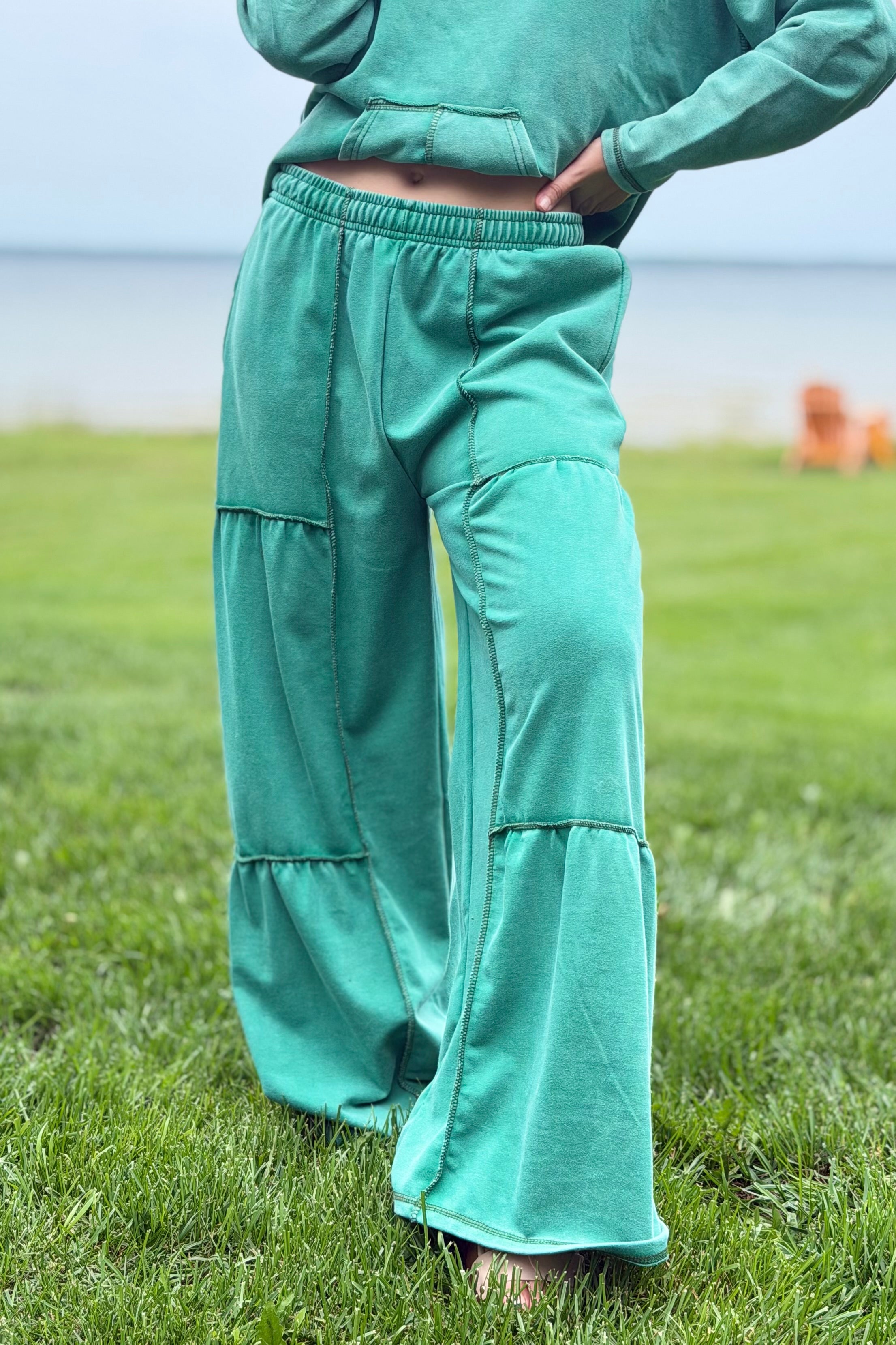 Palazzo Pants Vintage Washed - Teal