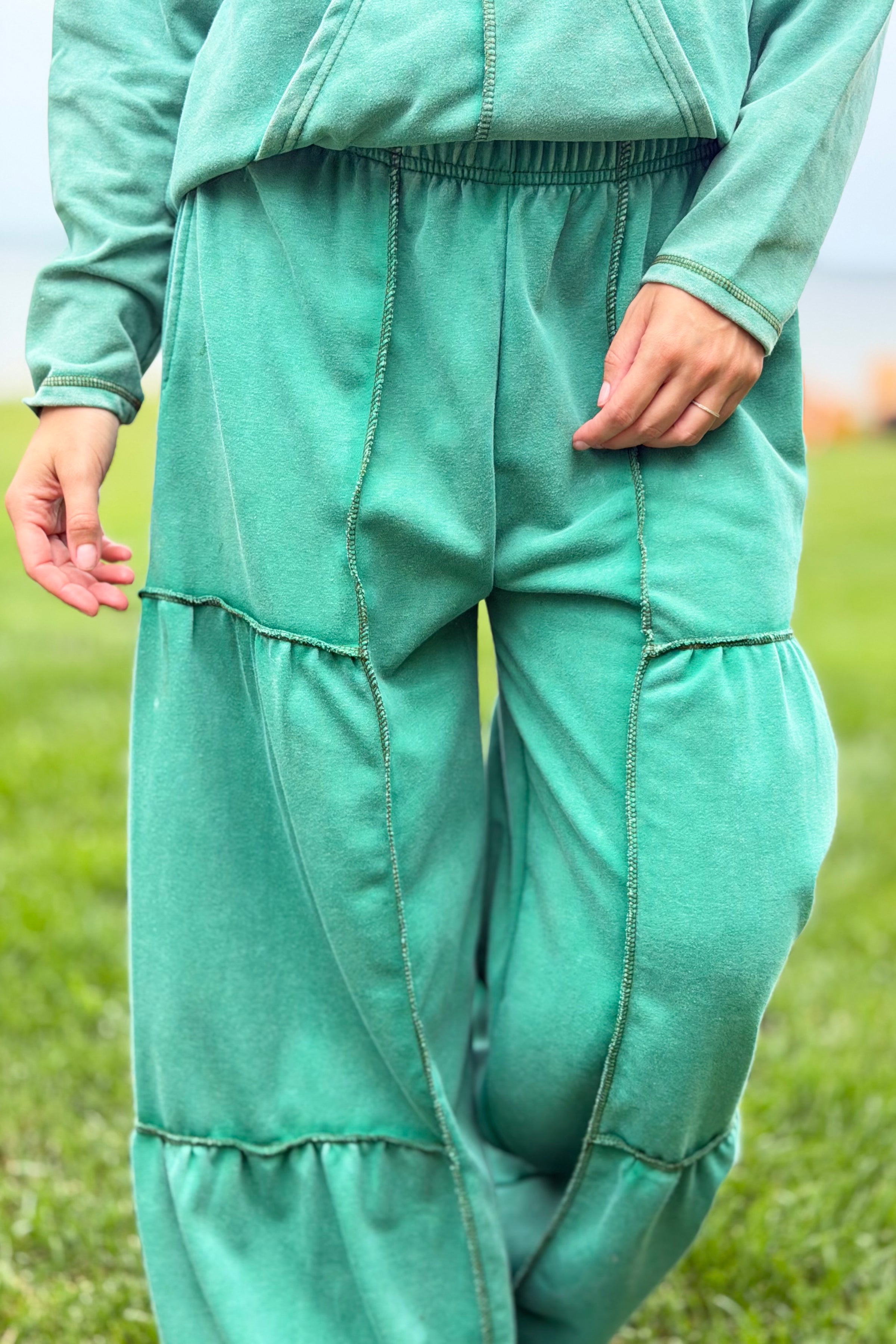 Palazzo Pants Vintage Washed - Teal