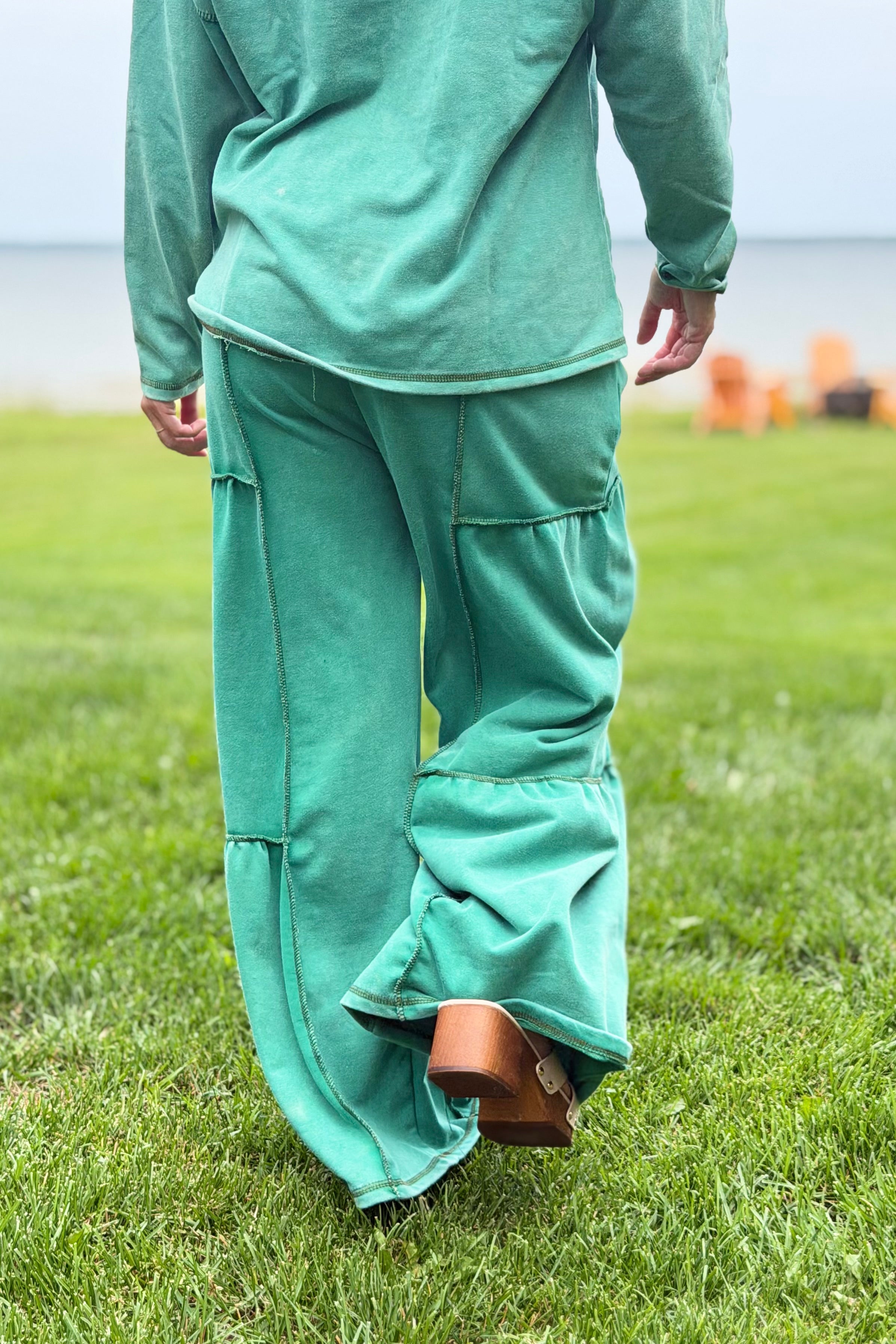 Palazzo Pants Vintage Washed - Teal