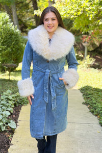 Aspen Denim Faux Fur Coat