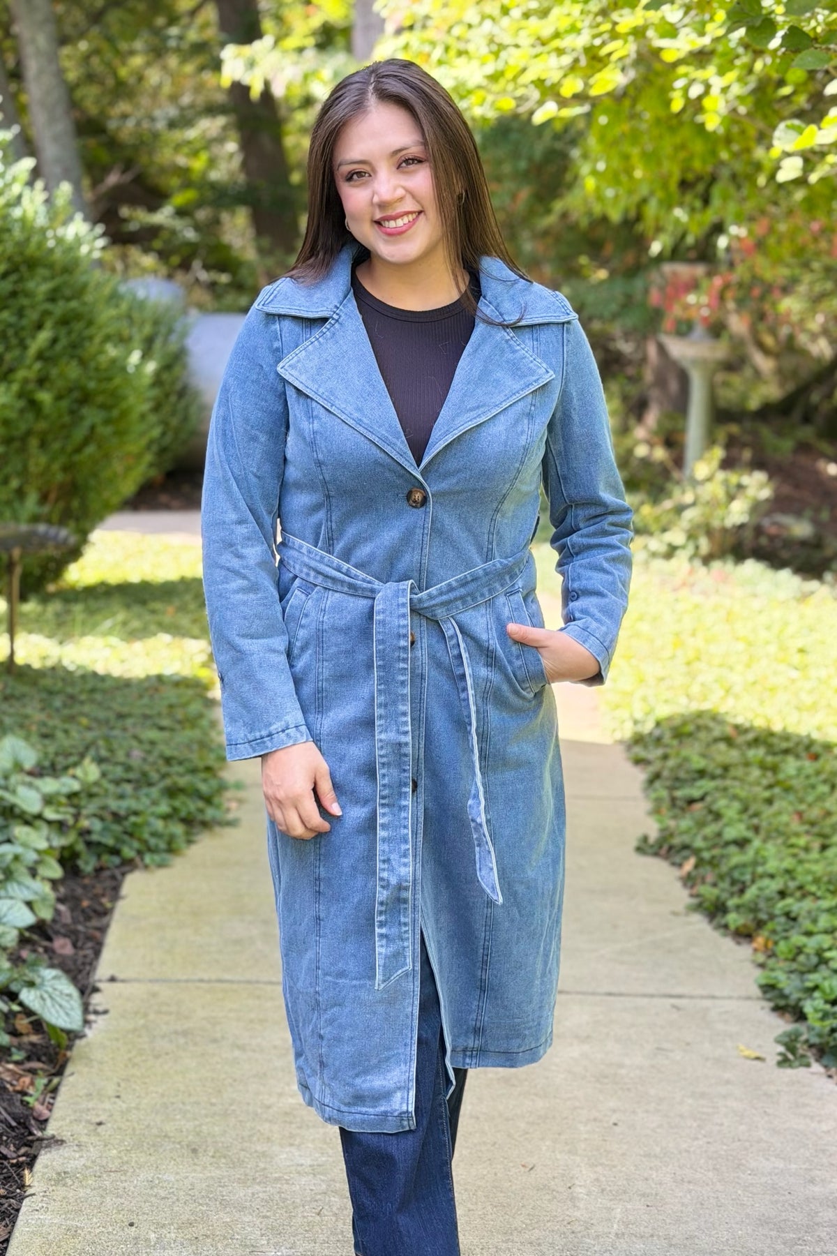 Aspen Denim Faux Fur Coat
