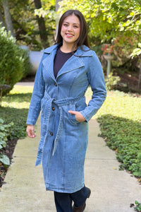 Aspen Denim Faux Fur Coat