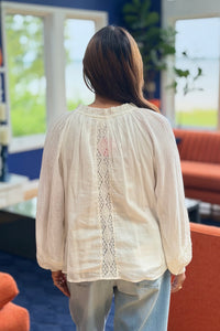 Tassel Tie Flowy Top - White