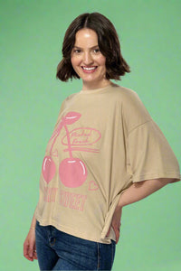 Cherry Sweet Picked Fresh  Crop Top - Sand