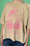 Cherry Sweet Picked Fresh  Crop Top - Sand