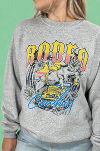Rodeo Cowboy Sweatshirt -  Heather Grey