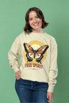 Free Spirit Butterfly Graphic Sweatshirt - Ivory