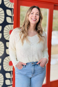Reverse Seam Loose Sweater - Cream