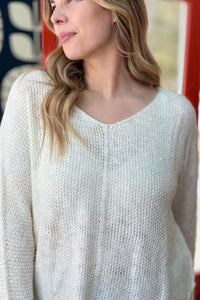 Reverse Seam Loose Sweater - Cream