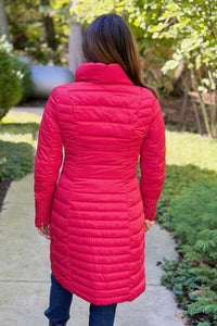 Summit Sleek Quilted Puffer Coat - Red