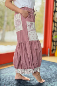 Contrast Patchwork Bloomer Pants