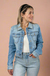 Denim Oversized Cropped Jacket - Light