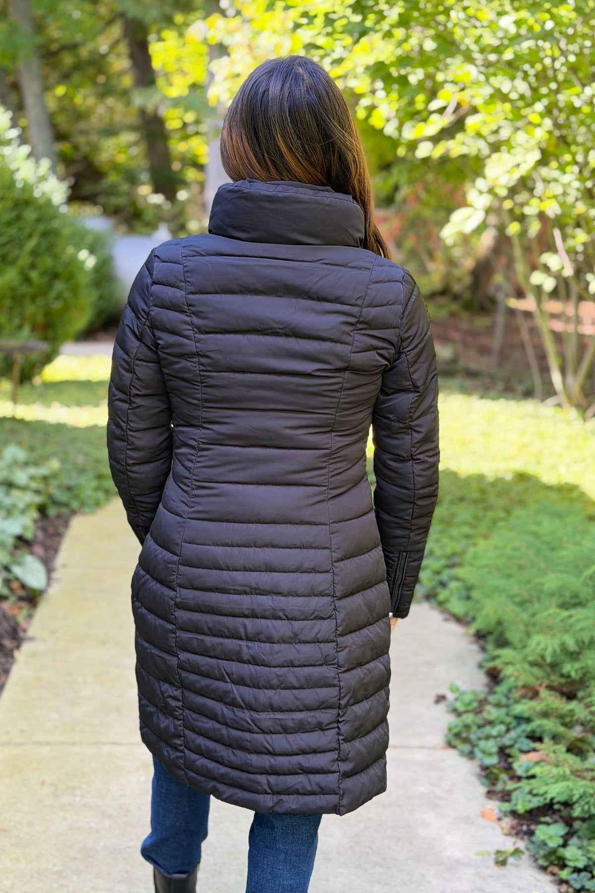 Summit Sleek Quilted Puffer Coat - Black