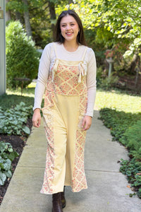 Patchwork Floral Jumpsuit - Butter