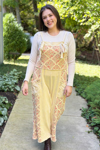 Patchwork Floral Jumpsuit - Butter