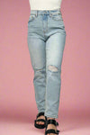 High Rise Mom Jean - Light Wash