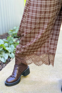 Flowy Plaid Wide Balloon Leg Pants