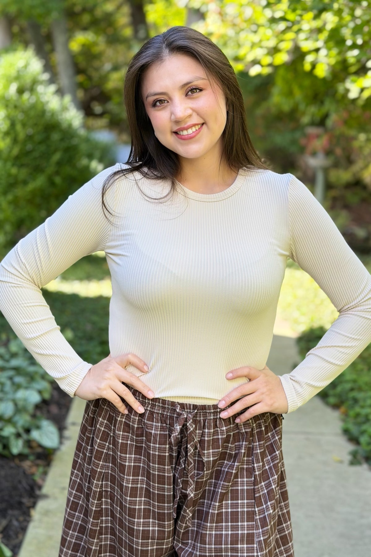 Flowy Plaid Wide Balloon Leg Pants