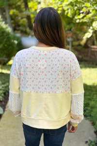 Floral Patchwork Sweatshirt - Cream