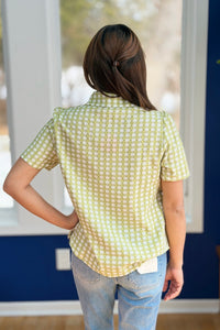 Gingham Button Up Shirt - Green