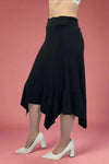 Bias Cut Midi Skirt - Black