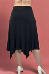 Bias Cut Midi Skirt - Black