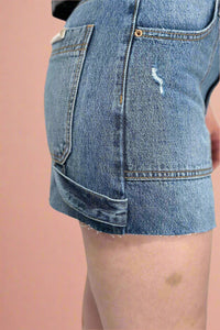 Mid Waisted Mini Skirt - Dark Wash