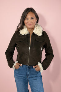 Maverick Shearling Aviator Jacket - Brown