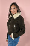 Maverick Shearling Aviator Jacket - Brown